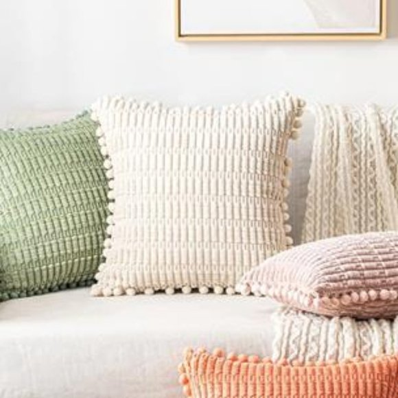 Modern Farmhouse Throw Pillow Covers Set Decorative Accent Cases Boho Decor 18" - Picture 10 of 13